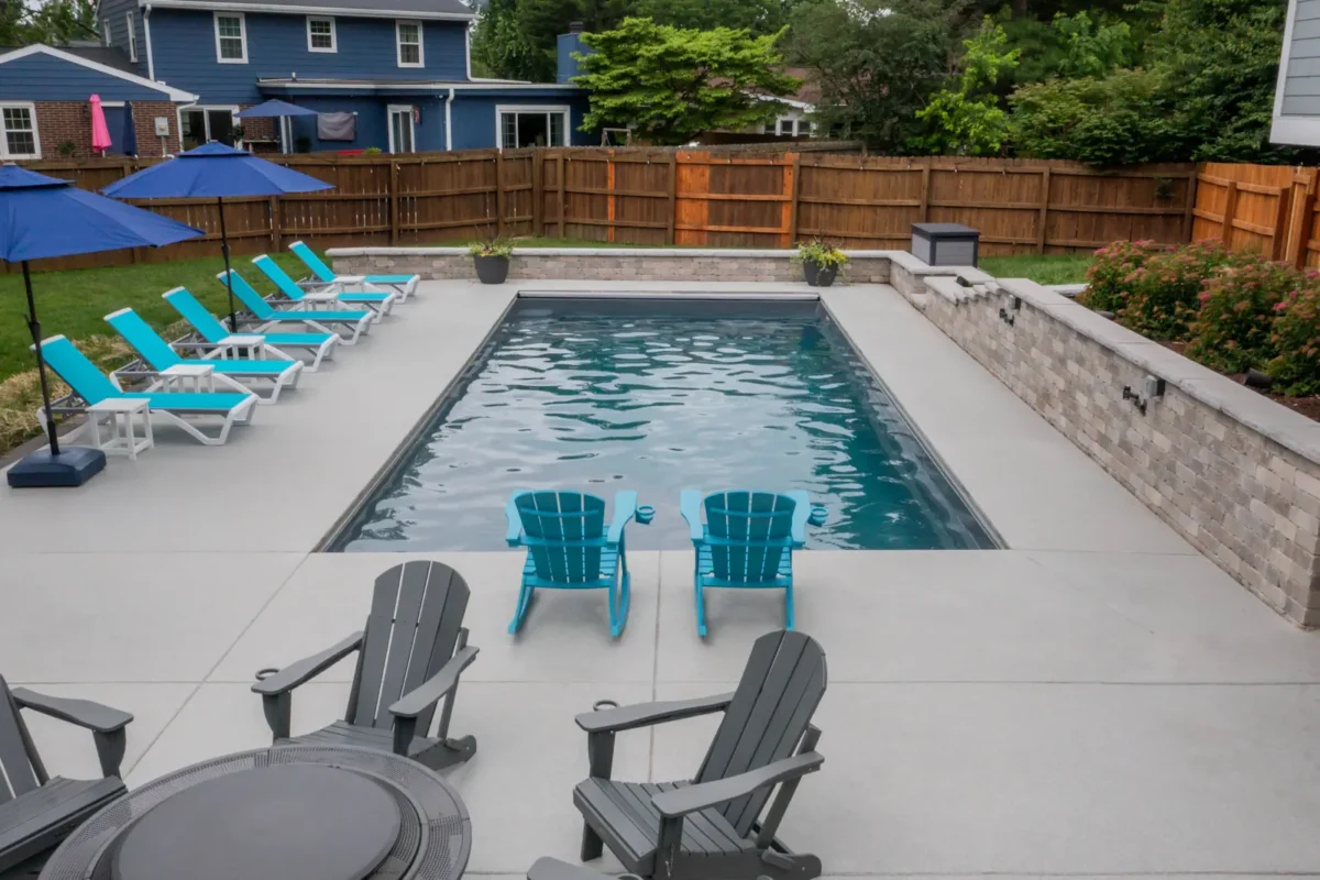 Completed pool installation project