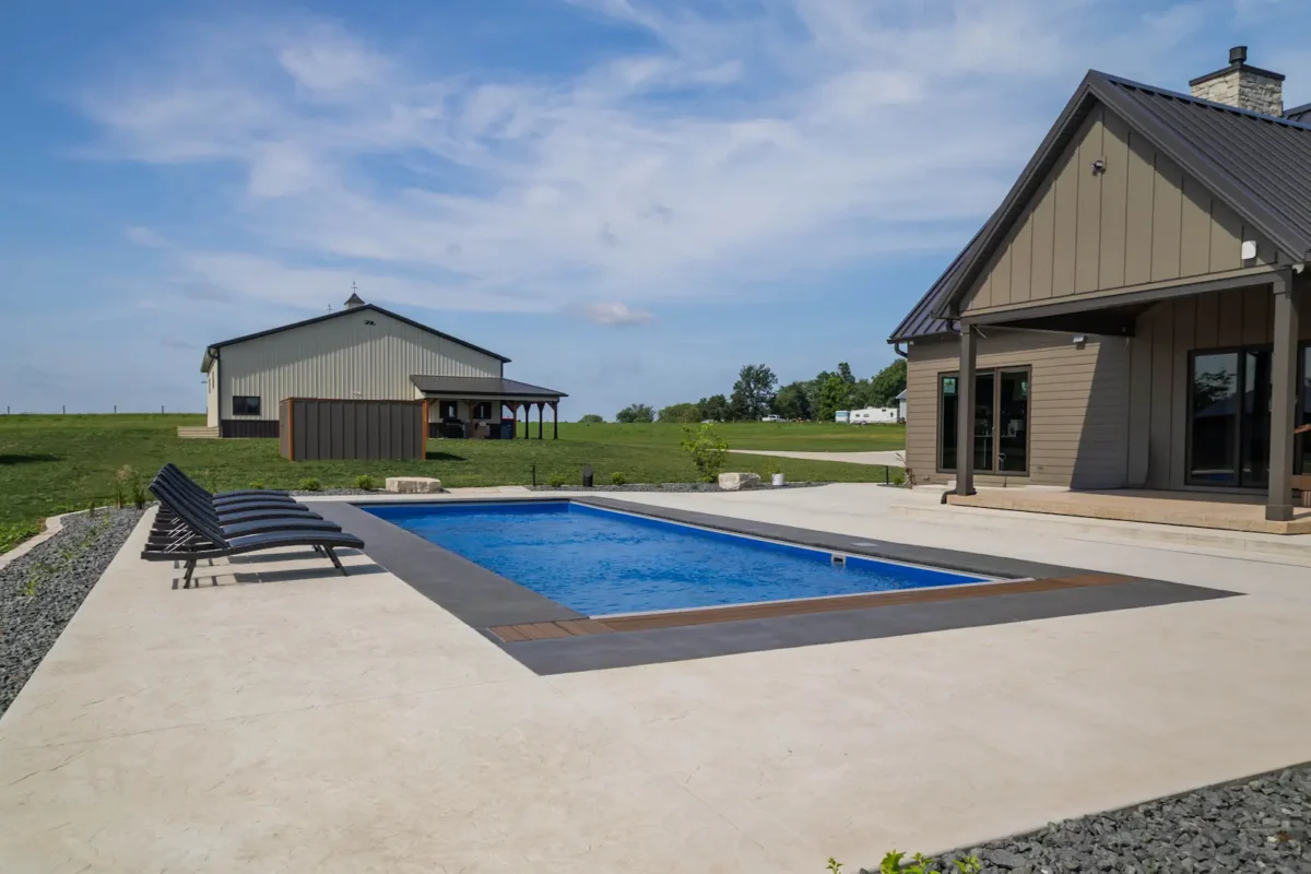 Completed pool installation project
